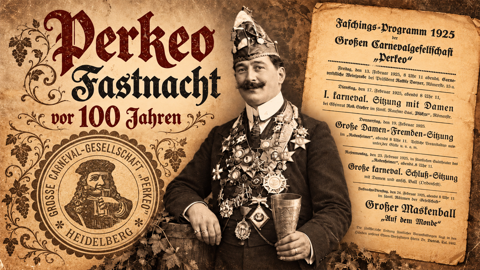 Fastnacht vor 100 Jahren bei der Perkeo-Gesellschaft